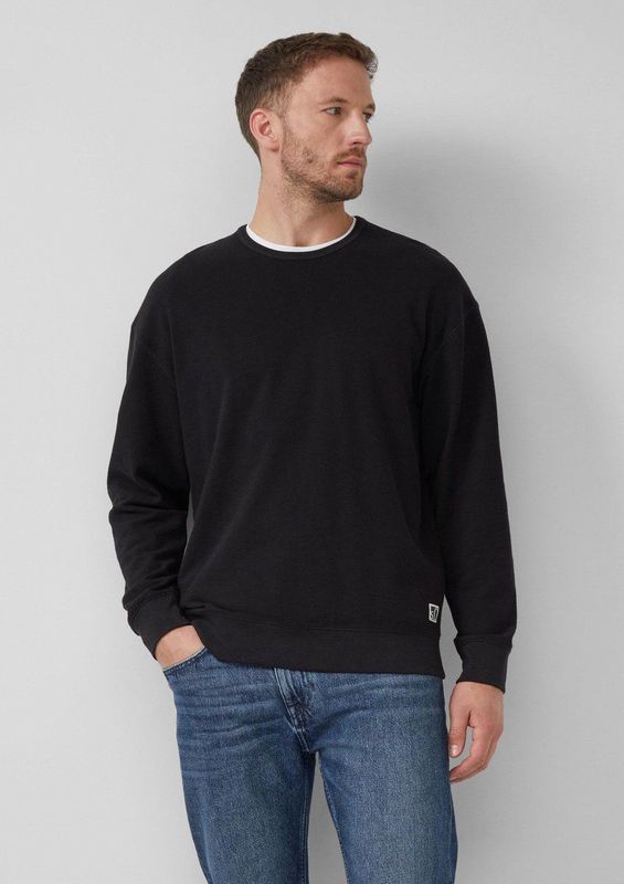 s.Oliver - Sweatshirt - Zwart - Effen - Lange Mouw