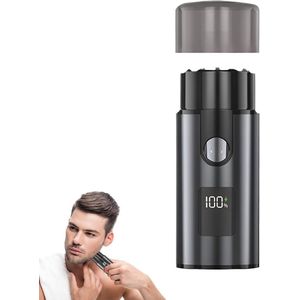 Elektrisch compact scheerapparaat, draagbaar, Geschikt voor dames en heren, LCD-scherm, USB-oplaadbaar, nat en droog scheerapparaat, roterend scheerapparaat Geschikt voor thuis, scheerapparaat Geschikt voor in de auto, reisapparaat