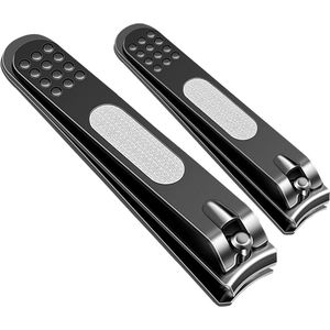 Green Glow - Nagelknipper set voor vingernagels en teennagels, roestvrij staal, ergonomisch design, mannen en vrouwen, 2 stuks