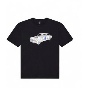 Deus Ex Machinavoor mannen. DMF251364A T-shirt 323 Rallyeye zwart (S), Casual, Katoen, Korte mouwen