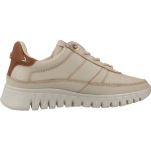 Carmela - 16252503 - Leren Sportschoenen - Beige - Plat - Veters - Casual