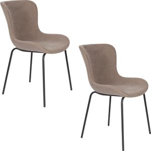 Feliz Lifestyle Junzo Rib Eetkamerstoelen Grijs - Set van 2