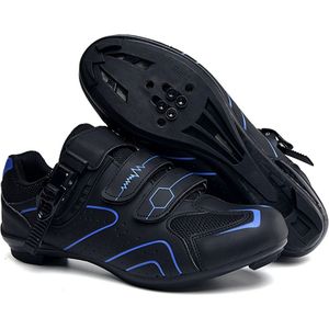 RAMBUX® - Fietsschoenen - MTB Schoenen Heren & Dames - Zwart Blauw - SPD-SL & SPD-SM Zool (Race Combi) - Wielrenschoenen - Klikschoenen - Mountainbike - Racefiets - Maat 40