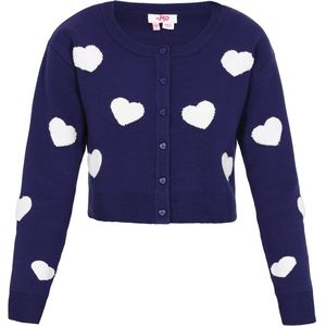 myMo - Vest - Korte Pasvorm - Hartjespatroon - Lange Mouwen