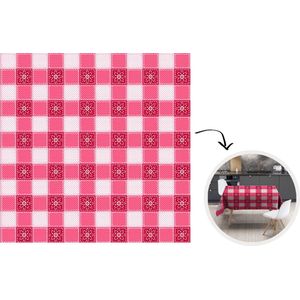 Tafelkleed - Tafellaken - 180x180 cm - Roze - Patronen - Bloemen - Binnen en Buiten