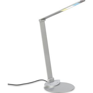 BRILONER - LED tafellamp - bureaulamp - verstelbaar - draaibaar - bureaulamp - touch, kleurtemperatuur instelbaar, dimbaar, zilverkleurig