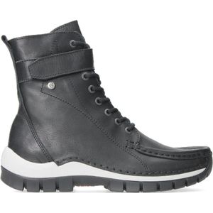 Wolky Hoge veterschoenen Reach zwart/wit leer