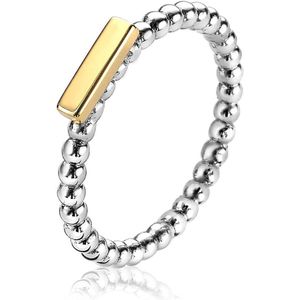 ZINZI zilveren aanschuifring staaf geelverguld ZIR1970