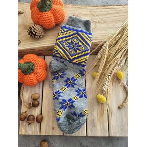 Warme 100% wol sokken Karpaten grijs maat EU 37-39