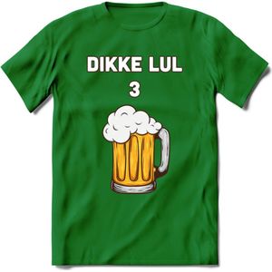 Dikke Lul 3 Bier T-Shirt | Bier Kleding | Feest | Drank | Grappig Verjaardag Cadeau | - Donker Groen - M