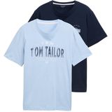 Tom Tailor - 1048076 - T-shirt - Effen Kleur - 2 Eenheden