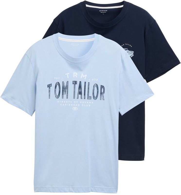 Tom Tailor - 1048076 - T-shirt - Effen Kleur - 2 Eenheden