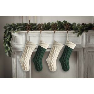 Gebreide kerstsokken - 4 stuks - 46 cm - geschikt voor thuisdecoratie tijdens de feestdagen - geschikt als cadeau voor familie, vrienden en kinderen - Kerstsokken - Kerstbenodigdheden - Kerstdecoratie cadeauzakjes - hangers - decoraties