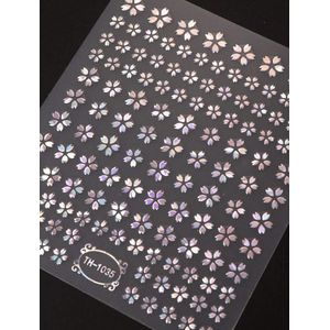 Nail Art Stickers | nagelstickers | holografisch | sakura bloem | 2 velletjes