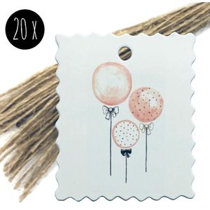 FAMIDIQGO Labels, 100 stuks, met 20 m jute touw, tags