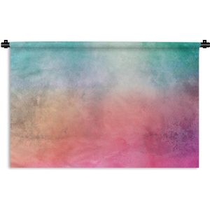 Wandkleed Waterverf Abstract - Abstract kunstwerk gemaakt met waterverf en groene met rode kleuren Wandkleed katoen 60x40 cm - Wandtapijt met foto