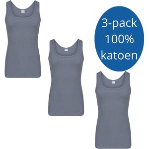 Beeren Heren Hemd James 3- pack Staal Grijs Katoen maat M