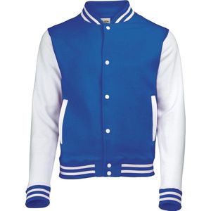 Awdis Kinder Unisex Varsity Jacket / Schoolkleding (Koningsblauw/Wit)