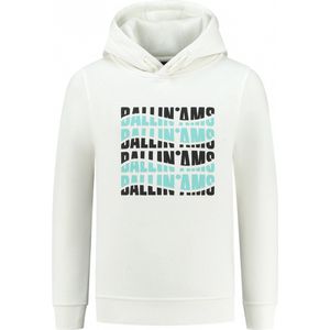 Ballin Amsterdam - Jongens Regular fit Sweaters Hoodie LS - Off White - Maat 14