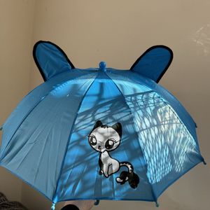 Kinderparaplu Blauw – Met Schattige Oortjes & Kattenprint