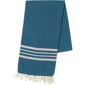 Lalay - Hamamdoek Krem Sultan Petrol Blue 180x100cm - petrol blue - 180 - 100 - Strandlaken - Saunadoek - Saunalaken - Omslagdoek - Stranddoek - Reishanddoek - Plaid - Zwem Handdoek - Sneldrogende Handdoeken