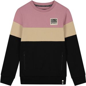 SKURK - Sweater Sjoerd - Colourblock roze - maat 104