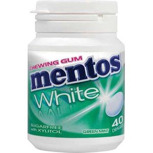 Mentos Gum White Green Mint 6 x 60GR - Voordeelverpakking