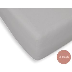 Briljant Baby Jersey Ledikant Hoeslaken 60x120 Grijs - 2 Pack