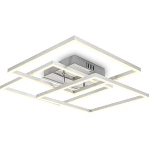 B.K.Licht - LED Frame Plafondlamp - draaibaar - kantoor lamp - plafonniére voor binnen - chroom - 3.000 K - 4.000 Lm - 40W