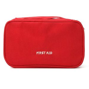 EHBO-set, draagbare lege EHBO-koffer, first-aid kit, stoffen medicijntas, reisapotheektas, onderhoudstas voor reizen, thuis, werkplaats (rood)