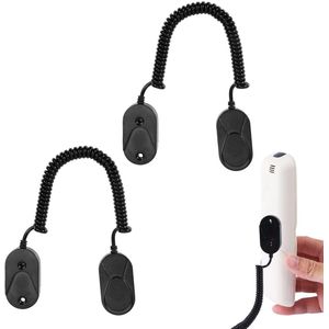 Magnetische Afstandsbediening Houder 2 Stuks - Retractable 16-120cm - Zwart Met Lanyards