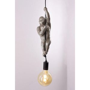 Light & Living Monkey Gorilla - hanglamp - platina zilver zwart - 40cm