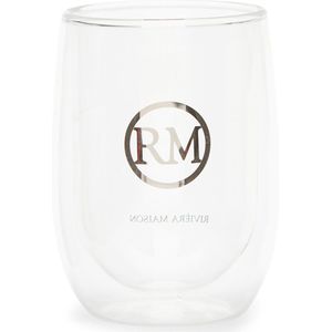 Riviera Maison dubbelwandig theeglas, koffieglas met RM logo - Love RM Double Wall Glass - Transparant - Glas - Maat M - 250 ml
