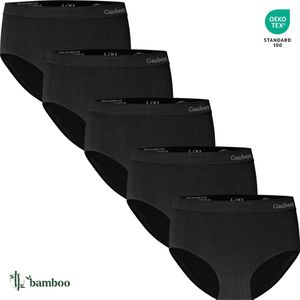 6-Pack Dames Bamboe Naadloos Ondergoed - Midi Slips - Zwart - Maat L/XL - 3101-Black