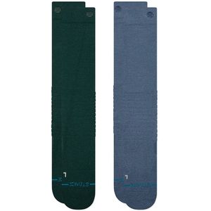 Stance heren performance freshtek infiknit snow 2P sokken solid mid poly groen & blauw