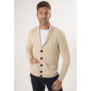 Felix Hardy - Cardigan - Beige - Heren Vest Met Knopen - 100% Katoen