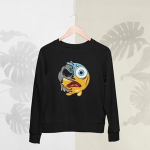 Feel Free - Halloween Sweater - Smiley: Angstig gezicht - Maat L - Kleur Zwart