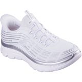 Skechers - SUMMITS PLUS-SOFT LUSTER - Slip-on Sneakers - Wit/Zilverkleur - Vrijetijdsschoen - Vegan Uitvoering