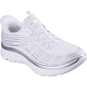 Skechers - SUMMITS PLUS-SOFT LUSTER - Slip-on Sneakers - Wit/Zilverkleur - Vrijetijdsschoen - Vegan Uitvoering