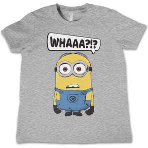 Minions Kinder Tshirt -Kids tm 4 jaar- Whaaa?!? Grijs