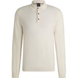 BOSS - Bono - Polotrui - Ecru - Wol - Longsleeve polo
