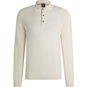 BOSS - Bono - Polotrui - Ecru - Wol - Longsleeve polo