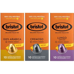 Bristot Koffie Capsules Proefpakket - Aluminium Nespresso - 3 x 10 stuks