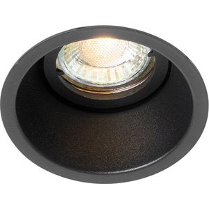 QAZQA alloy - Moderne Inbouwspot - 1 lichts - Ø 8.8 cm - Zwart - Woonkamer | Slaapkamer | Keuken