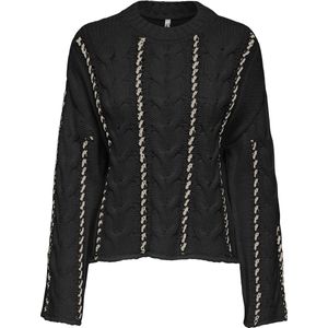 ONLY CARMAKOMA - CARTESSA CABEL STITCH LS O-NECK KNT - Dames - Gebreide truien