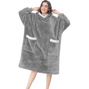 Oversized Hoodie-Deken voor Volwassenen - Ultrapluis Sweatshirt voor Dames en Heren
