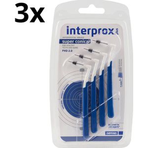 Interprox Plus Ragers Super Conical Donkerblauw PHD 2.0 – 3 x 4 stuks - Voordeelverpakking
