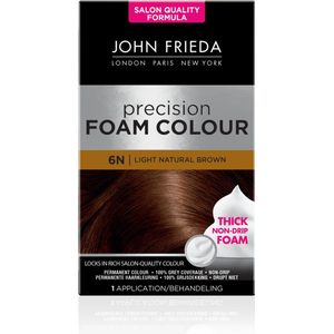 3x John Frieda Precision Foam Colour Haarkleuring 6N Light Natural Brown