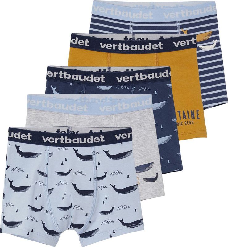 Vertbaudet - Set van 5 - Jongensboxers - Walvissen
