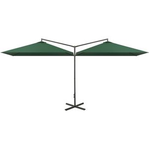 vidaXL Dubbele Parasol - Groen - 600x300 cm Dubbele Parasol - Tuinparasol - Parasol Groen - Parasols Met Twee Delen - Buitenzonwering